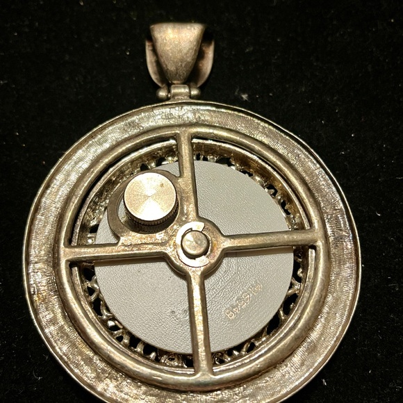 Silver Dollar Rhinestone Sign Pendant - Picture 5 of 17